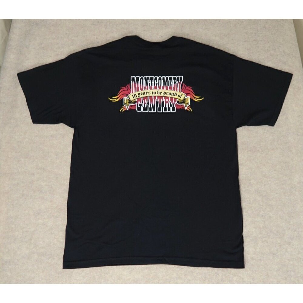 Montgomery Gentry Jim Beam Graphic Tee Double Sided T-Shirt Black Men's Large